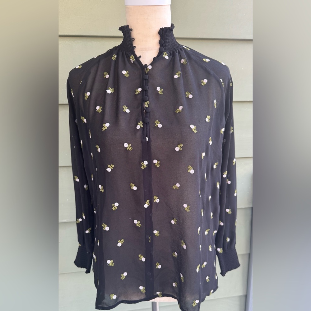 CAbi Black Floral Button Down Shirt - Picture 2 of 10